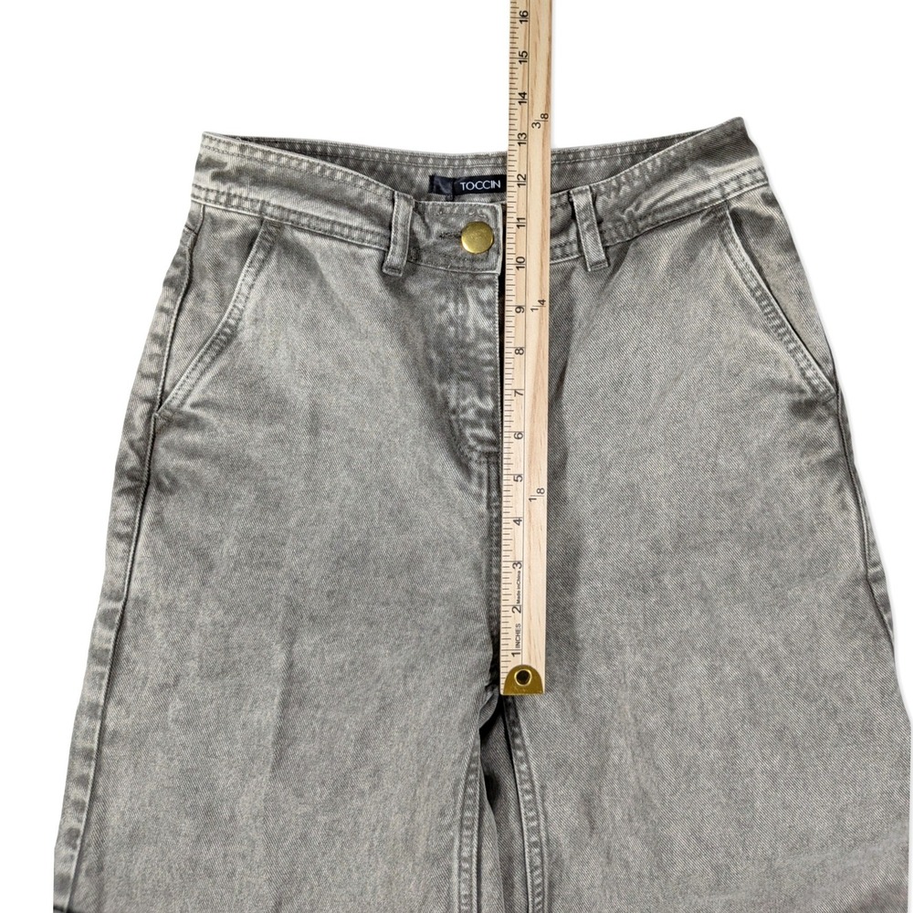 TOCCIN Eileen Wide Leg Denim Pants Desert Gray Side Slit Size 2 NWT $395 - Picture 12 of 14